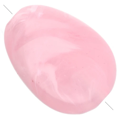 Perla piatta irregolare 18x13 mm in acrilico - Rosa chiaro marmorizzato x10