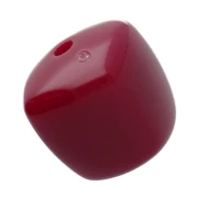 Perla cubica irregolare 16x17 mm in acrilico opaco - Bordeaux x10