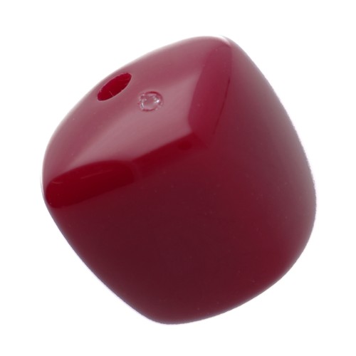 Perla cubica irregolare 16x17 mm in acrilico opaco - Bordeaux x10