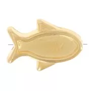 Perla di pesce in resina epossidica occhio fortunato 12x8 mm - Turchese - Dorato x1