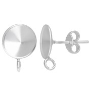 Orecchini perno per rivoli da 10 mm con anello aperto - Argento 925 x2|raw }}