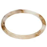 Bracciale rigido sottile da 65 mm in resina traslucida - Effetto marmorizzato avorio - Marrone x1