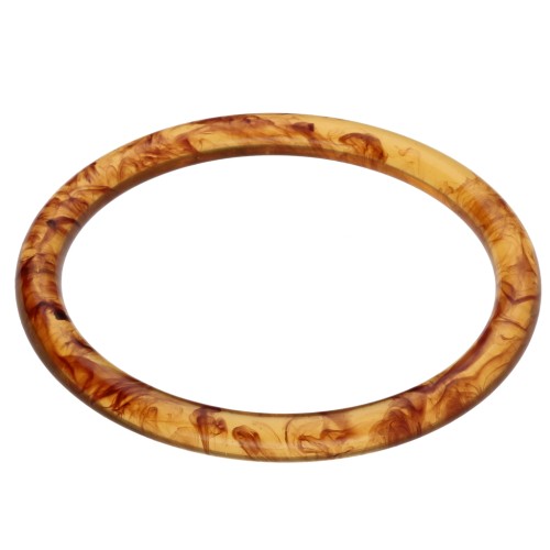 Bracciale rigido sottile da 65 mm in resina trasparente - Ambra chiara marmorizzata x1