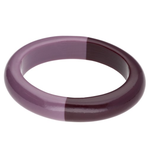 Bracciale rigido ovale bicolore in resina opaca - Parma - Prugna x1