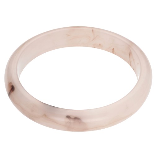 Bracciale a cerchio da 64 mm in resina traslucida - Avorio - Marmorizzato marrone scuro x1