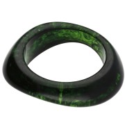 Bracciale rigido spesso e irregolare da 64 mm in resina trasparente - Verde scuro marmorizzato x1