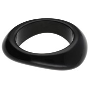 Bracciale rigido spesso e irregolare da 64 mm in resina opaca - Nero x1