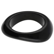 Bracciale rigido spesso e irregolare da 64 mm in resina opaca - Nero x1