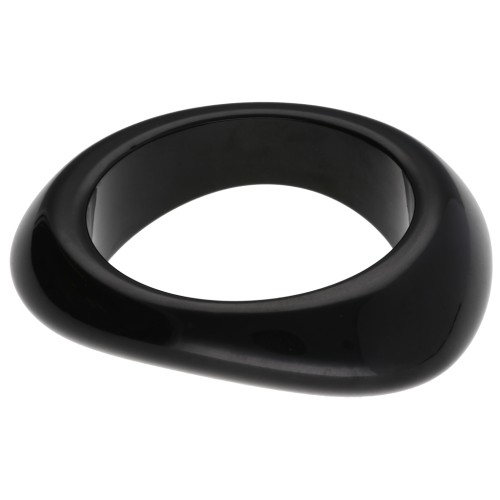 Bracciale rigido spesso e irregolare da 64 mm in resina opaca - Nero x1