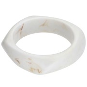 Bracciale a girocollo quadrato irregolare da 65 mm in resina opaca - Bianco marmorizzato x1