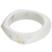 Bracciale a girocollo quadrato irregolare da 65 mm in resina opaca - Bianco marmorizzato x1