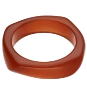 Bracciale a girocollo quadrato irregolare da 65 mm in resina trasparente - Rosso x1