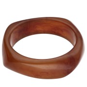 Marrone - Bracciale a giro quadrato irregolare da 65 mm in resina trasparente - Marrone marmorizzato x1 Bracciale a giro quadrato irregolare da 65 mm in resina trasparente - Marrone marmorizzato x1