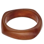 Bracciale a giro quadrato irregolare da 65 mm in resina trasparente - Marrone marmorizzato x1