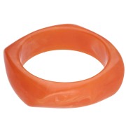 Bianco - Bracciale a giro quadrato irregolare da 65 mm in resina opaca - Arancione marmorizzato x1 Bracciale a giro quadrato irregolare da 65 mm in resina opaca - Arancione marmorizzato x1