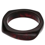 Marrone scuro - Bracciale a giro quadrato irregolare da 65 mm in resina traslucida marrone scuro marmorizzato x1 Bracciale a giro quadrato irregolare da 65 mm in resina traslucida marrone scuro marmorizzato x1