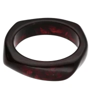 Bracciale a giro quadrato irregolare da 65 mm in resina traslucida marrone scuro marmorizzato x1