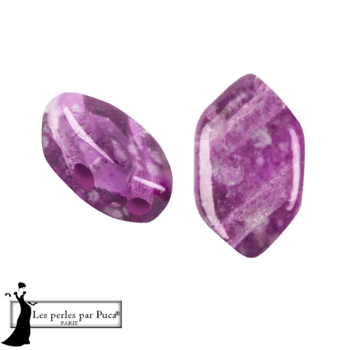 Perla in vetro Paros® di Puca® 7x4 mm - Silver Foil Amethyst x10g
