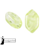Perla in vetro Paros® di Puca® 7x4 mm - Silver Foil Green x10g