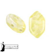Perla in vetro Paros® di Puca® 7x4 mm - Silver Foil Lime x10g