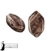 Perla in vetro Paros® di Puca® 7x4 mm - Silver Foil Maroon x10g