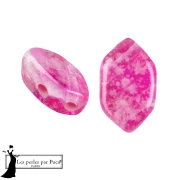 Perla in vetro Paros® di Puca® 7x4 mm - Silver Foil Rosa Fucsia x10g