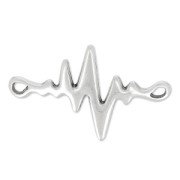 Intercalare cardiogramma 2 fori 34x22 mm Placcatura argento antico x1|raw }}