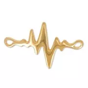 Intercalare cardiogramma 2 fori 34x22 mm Dorato con oro fino con oro fino x1