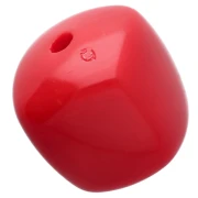 Perla cubica irregolare 16x17 mm in acrilico opaco - Rosso x10