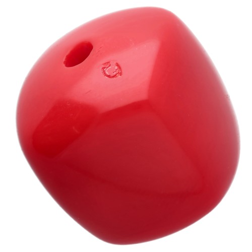Perla cubica irregolare 16x17 mm in acrilico opaco - Rosso x10