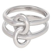Anello a doppio cerchio intrecciato - Misura 53 - Acciaio inossidabile 304 x1