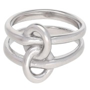 Anello a doppio cerchio intrecciato - Misura 57 - Acciaio inossidabile 304 x1