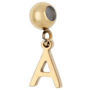 A - Perla di fermo da 5 mm con ciondolo a forma di lettera A - Acciaio inossidabile 304 Dorato x1 Perla di fermo da 5 mm con ciondolo a forma di lettera A - Acciaio inossidabile 304 Dorato x1
