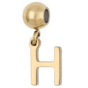 H - Perla fermacorda da 5 mm con ciondolo a forma di lettera H - Acciaio inossidabile 304 Dorato x1 Perla fermacorda da 5 mm con ciondolo a forma di lettera H - Acciaio inossidabile 304 Dorato x1