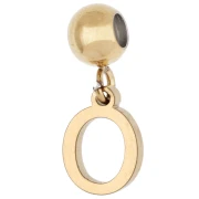 Perla di arresto da 5 mm con ciondolo a forma di lettera O - Acciaio inossidabile 304 Dorato x1