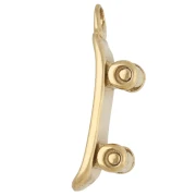 Ciondolo a forma di skateboard 17x5 mm - Acciaio inossidabile 316 Dorato x1