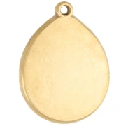 Pendente ovale irregolare 21x16 mm con motivo pantera - Acciaio inossidabile 316 Dorato x1