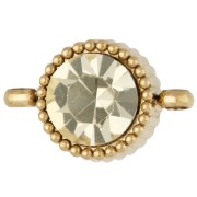 Distanziatore rotondo da 8 mm con cabochon in vetro - Acciaio inossidabile 304 Dorato - Giallo x1