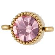 Distanziatore rotondo da 8 mm con cabochon in vetro - Acciaio inossidabile 304 Dorato - Rosa x1