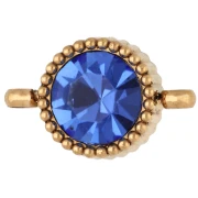 Distanziatore rotondo da 8 mm con cabochon in vetro - Acciaio inossidabile 304 Dorato - Zaffiro x1