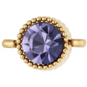 Distanziatore rotondo da 8 mm con cabochon in vetro - Acciaio inossidabile 304 Dorato - Lilla x1