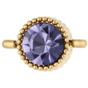 Distanziatore rotondo da 8 mm con cabochon in vetro - Acciaio inossidabile 304 Dorato - Lilla x1