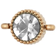 Distanziatore rotondo da 8 mm con cabochon in vetro - Acciaio inossidabile 304 Dorato - Crystal x1