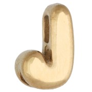 Farfallina a lettera 7,5x5 mm per cordoncino da 1,6 mm - J - Acciaio inossidabile 304 Dorato