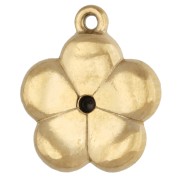 Ciondolo a forma di fiore da 9,5 mm con strass - Acciaio inossidabile 304 Dorato x1