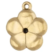 Ciondolo a forma di fiore da 9,5 mm con strass - Acciaio inossidabile 304 Dorato x1