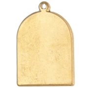 Pendente a forma di arco 21x14 mm con motivo Ex-voto e resina epossidica - Acciaio inossidabile 304 Dorato - Marrone
