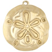 Oro 18 Carati - Pendente a forma di dollaro di sabbia irregolare 25,5 mm - Acciaio inossidabile 304 Doré x 1 Pendente a forma di dollaro di sabbia irregolare 25,5 mm - Acciaio inossidabile 304 Doré x 1