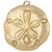 Pendente a forma di dollaro di sabbia irregolare 25,5 mm - Acciaio inossidabile 304 Doré x 1