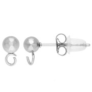 Orecchini perno da 4 mm - anello perpendicolare - Acciaio inossidabile 303L x20